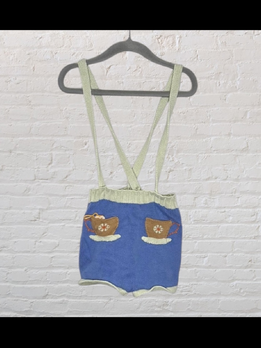 Oeuf Teacups Knit Suspender Shorts